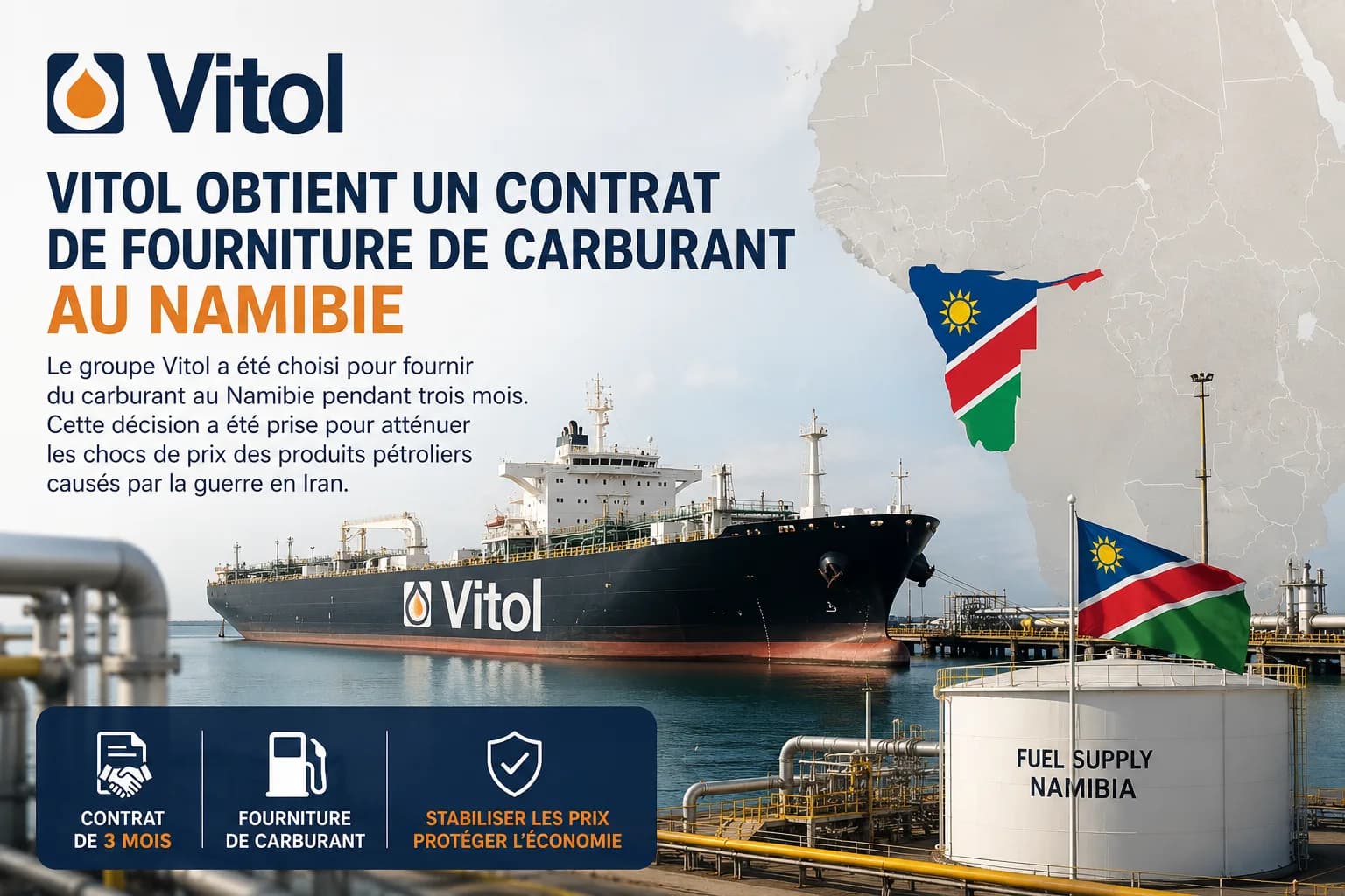 Vitol obtient un contrat de fourniture de carburant au Namibie